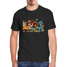 

Cute T-Rex Dinosaurs Turkey Short Sleeve Funny T-Rex Thanksgiving Turkey Vintage Men T Shirt Graphic Oversized T Shirt