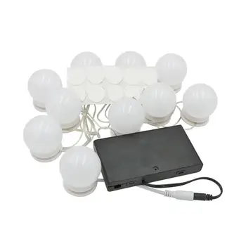 

10pcs LED Makeup Mirror Light Bulb Hollywood Mirror Bulb Light String Dressing Table Fill Light Cold Light Color DC Round Head