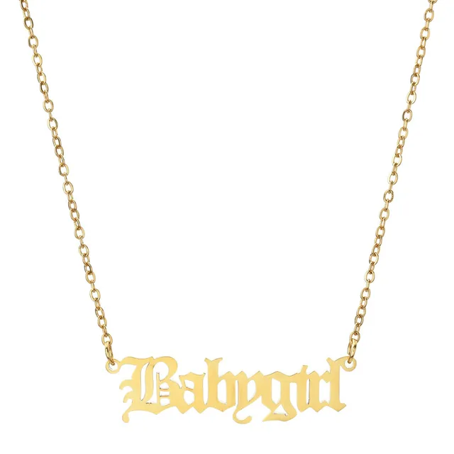 1pcs Cute Babygirl Necklace Gold Name 