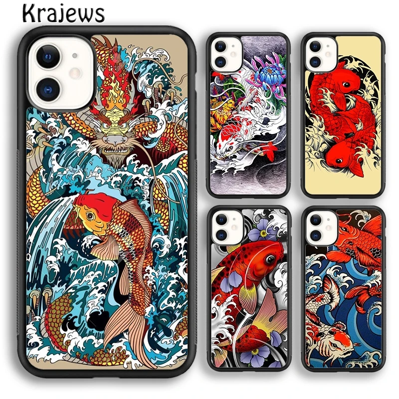 Чехол для телефона с рисунком карпа рыбы японского черепа татуировки iPhone 5s SE 6s 7 8