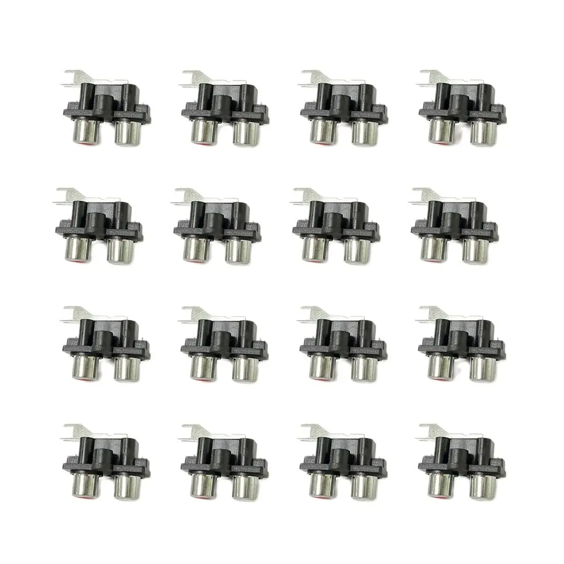 10pcs RCA Female Jack PCB Mounted Concentric Outlet Video AV Socket Adapter PCB Mounted AV Concentric Outlet 2 RCA Female Jack