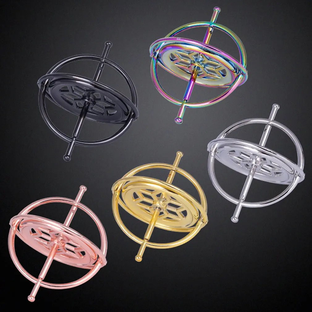

New Hot Small Colorful Fingertip Rotate Zinc Alloy Decompression Toy Finger Creative Metal Gyroscope Toy