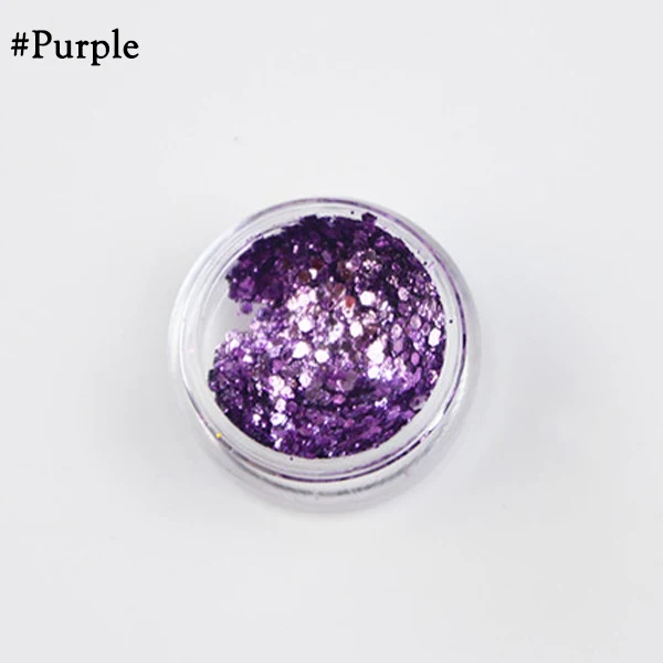 Purple Макияж глаз блестки блеск гель Тени для век Пудра длительный тени для век Русалка Чешуйчатое искусство флэш сердце свободный крем с блестками - Цвет: Purple