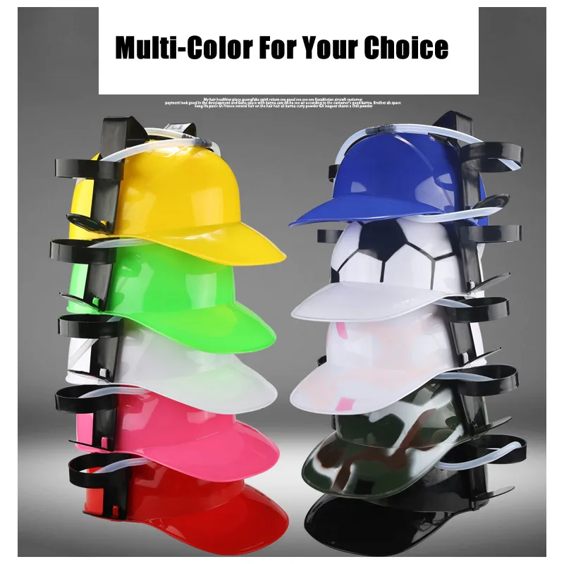 Beer Hat Soda Helmet Drinking Cup Holder Two Sides Multi Colour Options