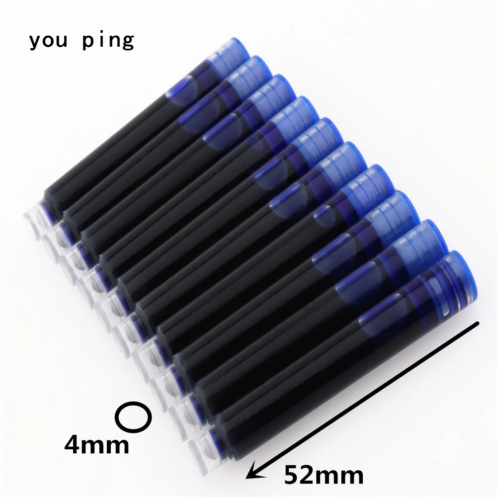 Premium Disposable Fountain Pen Ink Cartridges - Pack of 10 for School and Office Stationery