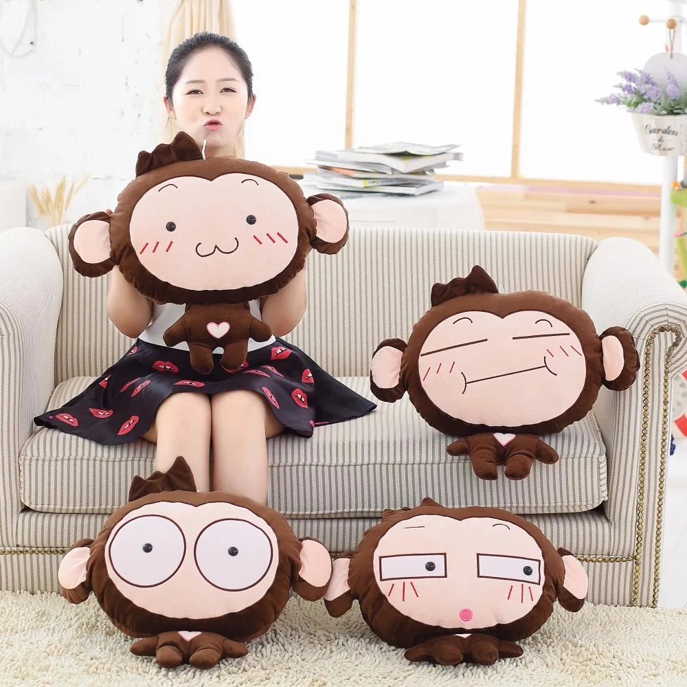 

Cartoon Cute Monkey Three-in-One Pillow Blanket Dual Purpose Cushion Airable Cover Office wu xiu tan
