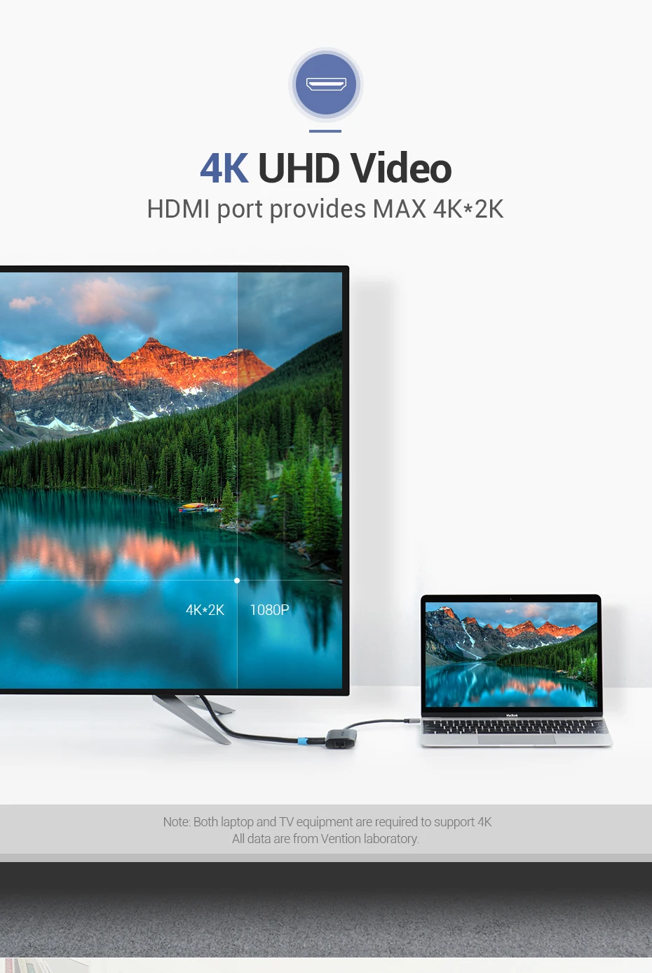 Vention usb-хаб usb type C к HDMI USB 3,0 концентратор Thunderbolt 3 адаптер для MacBook samsung S9 huawei mate 20 P20 Pro USB-C концентратор