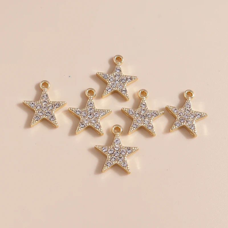 10pcs 27*20mm Shining Crystal Star Charms for Earrings Bracelet