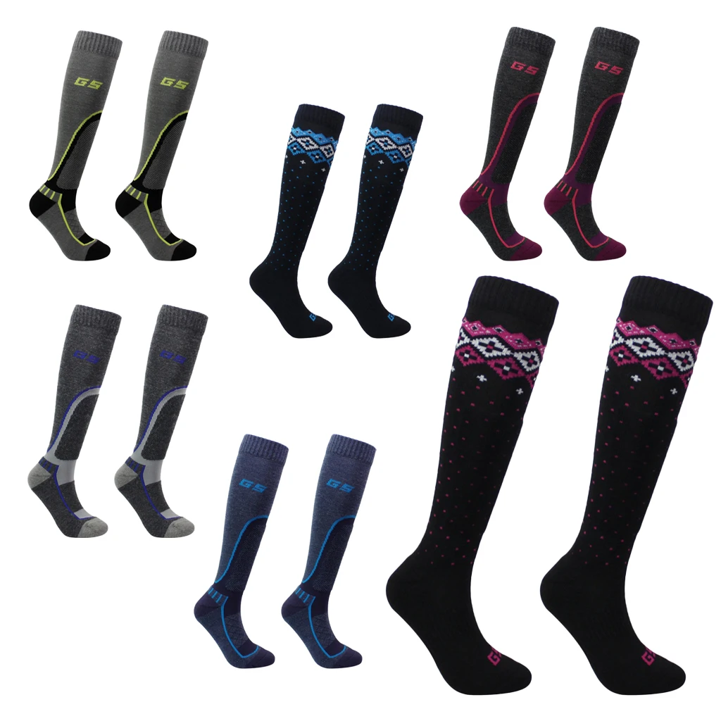 Adult Child Wool Blend Holding Winter Warm Ski Snow Stretchy Long Socks Winter Ski Socks