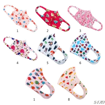 

Kids Ice Silk 3D Mouth Mask Cartoon Animal Fruits Sunscreen Washable Face Cover 517D