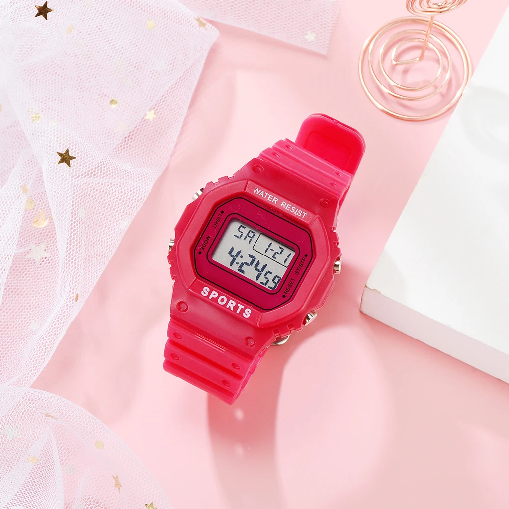 Модные унисекс светодиодный часы женские цифровые наручные часы на каждый день силиконовый ремешок женские часы Relogio Masculino браслет часы - Цвет: red