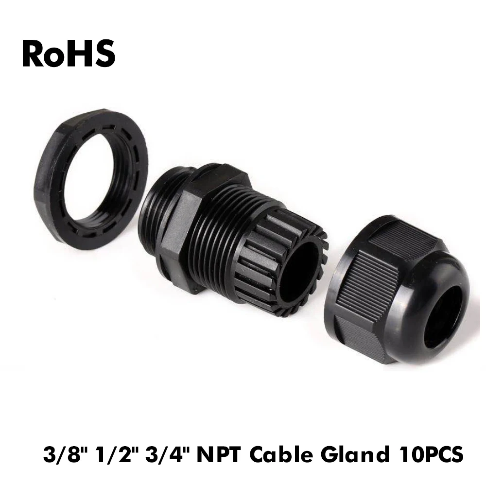 Waterproof Cable Gland 10pcs Cable Entry Ip68 Npt 3/8"npt 1/2"npt 3/4