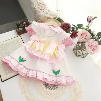 

BaBy Girl Embroidery Vintage Spanish Dress for Toddler Girls Lace Lolita Princess Dresses Children Birthday Party Vestidos