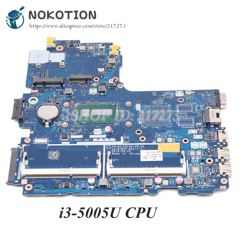 NOKOTION 799550-601 799550-501 799550-001 For HP Probook 450 G2 laptop mothebroard ZPL40 ZPL50 ZPL70 LA-B181P SR27G i3-5005U cpu |