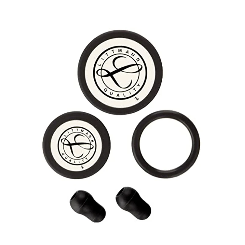 medical-stethoscope-spare-parts-replacement-accessories-earplug-eartip-diaphragm-rim-assembly-kit-black-for-littmann-stethoscope