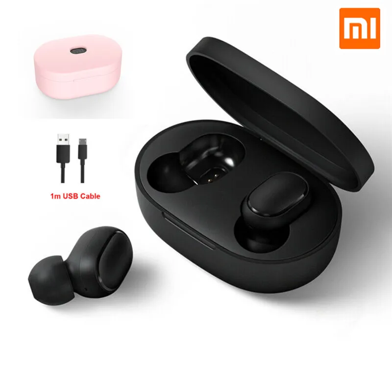 Have case cable Xiaomi Redmi Airdots TWS Bluetooth наушники бас стерео гарнитура с микрофоном наушники AI управление для iPhone X samsung huawei - Цвет: Have case cable