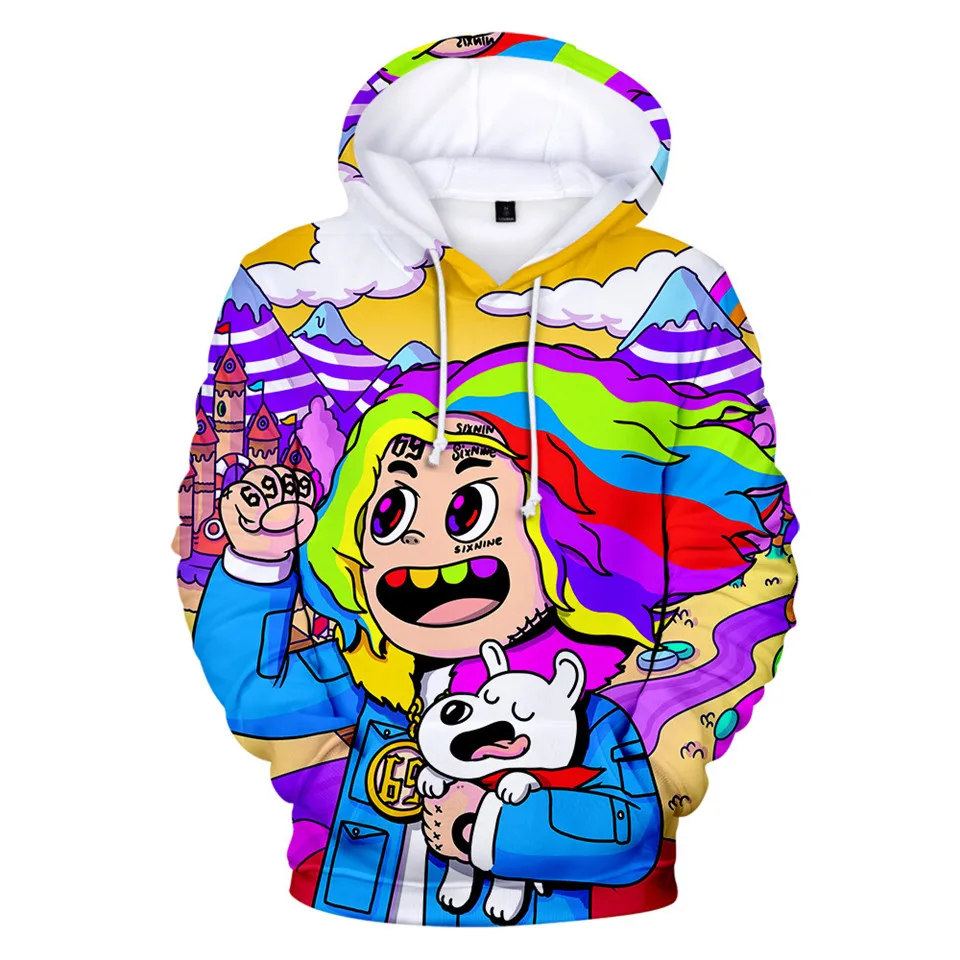 Новый Рэппер Tekashi69 6ix9ine Tekashi 69 3D принт для женщин/мужчин толстовки Harajuku