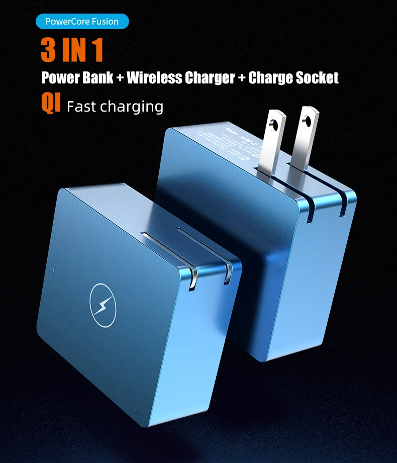 Xiaomi бренд 3в1 мини банк питания QI беспроводной банк питания USB портативное зарядное устройство Внешний аккумулятор для Xiaomi Iphone huawei зарядное устройство