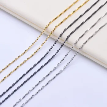 

DIY pearl accessories S925 sterling silver beads chain necklace platinum plated gold gun black 80cm sweater chain