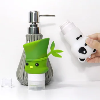 

4pcs Travel Bottles Bathroom Container Durable Non Toxic Household Cartoon Shape Silicone Portable Refillable Liquid Leak Proof