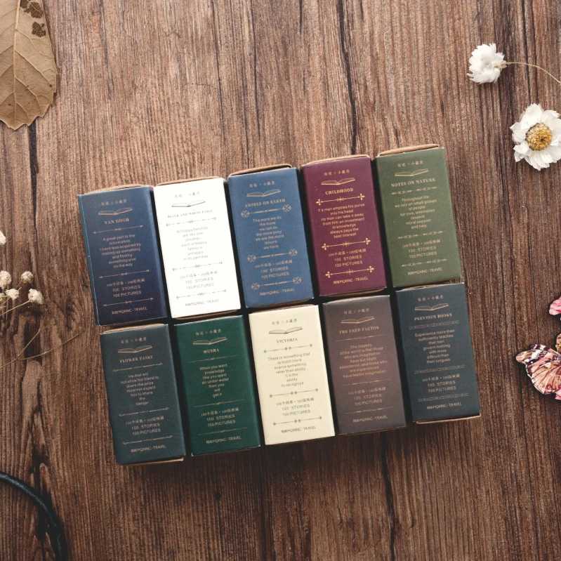100pcs Vintage Stamp Book collection series Kraft Paper Mini Greeting Card Postcard Letter Envelope DIY Decoration LOMO Cards kraft paper envelopes mailing envelopes mini envelopes gift card envelopes 3d pop up card birthday greeting cards
