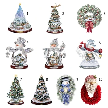

Removable Window Paste Wall Stickers DIY Art Xmas Home Decorations Christmas Crystal Tree Rotating Train Decal 20x30cm