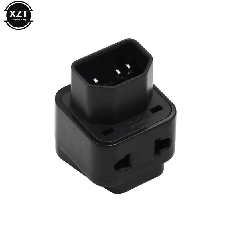 2 in 1 IEC 320 C14 Male to C13 Female Power Adapter PDU/UPS C13 Universal Female AU/US/UK/EU special conversion plug