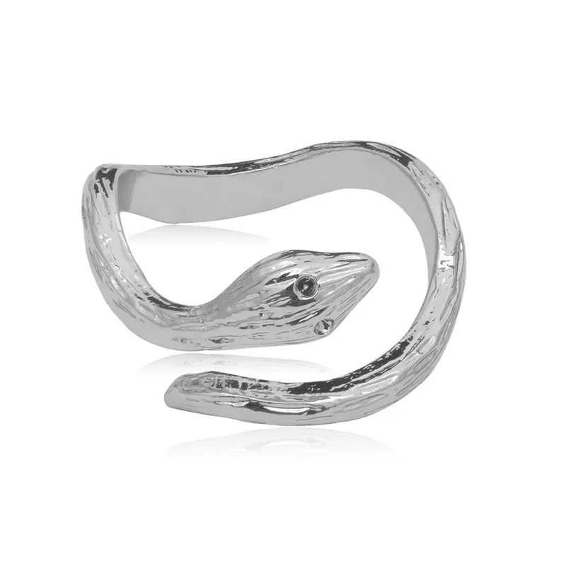 1 шт., милое маленькое кольцо в стиле панк со змеей, для женщин, подарок для пары, ретро, винтажные кольца с животными, кольцо для открытия, мужские ювелирные изделия, R29 - Цвет основного камня: silver color