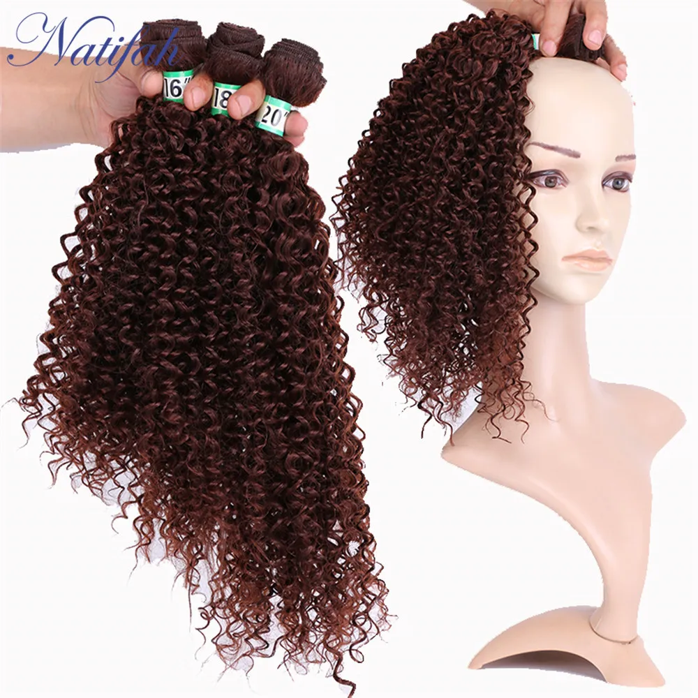 Natifah 613 кудрявый вьющиеся пряди синтетические волосы пряди волос, развевающиеся 70 г/шт. термостойкие, 16, 18, 20inch двойной уток