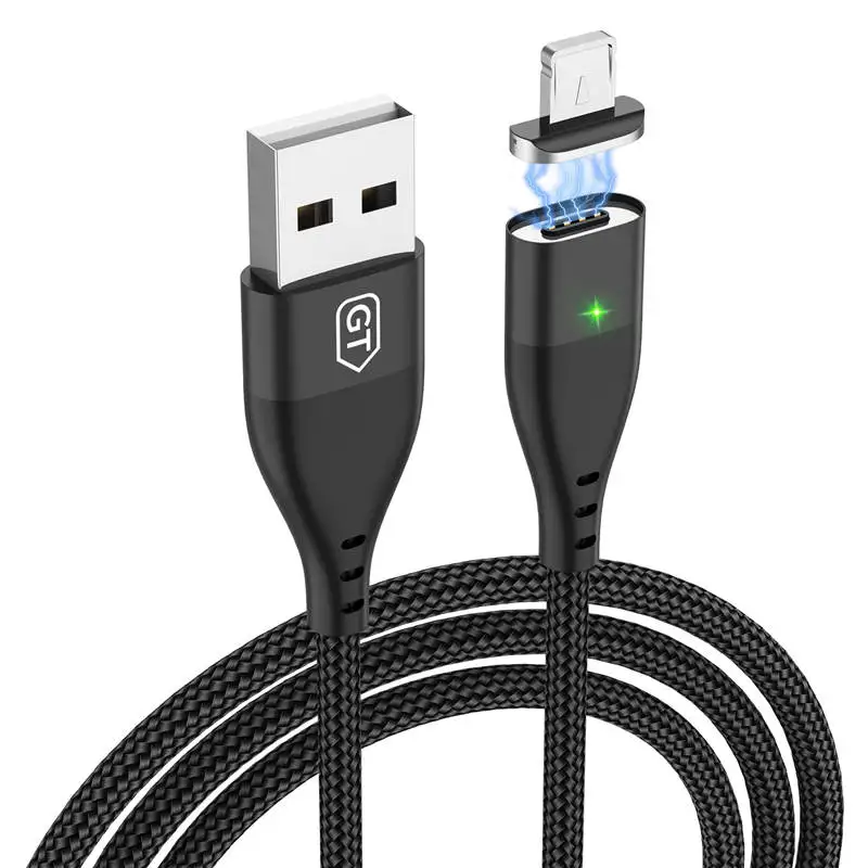 GTWIN Магнитный Micro USB кабель для iPhone samsung type-C Быстрая зарядка Магнитный кабель зарядное устройство адаптер USB кабели для мобильных телефонов - Цвет: Black For iPhone