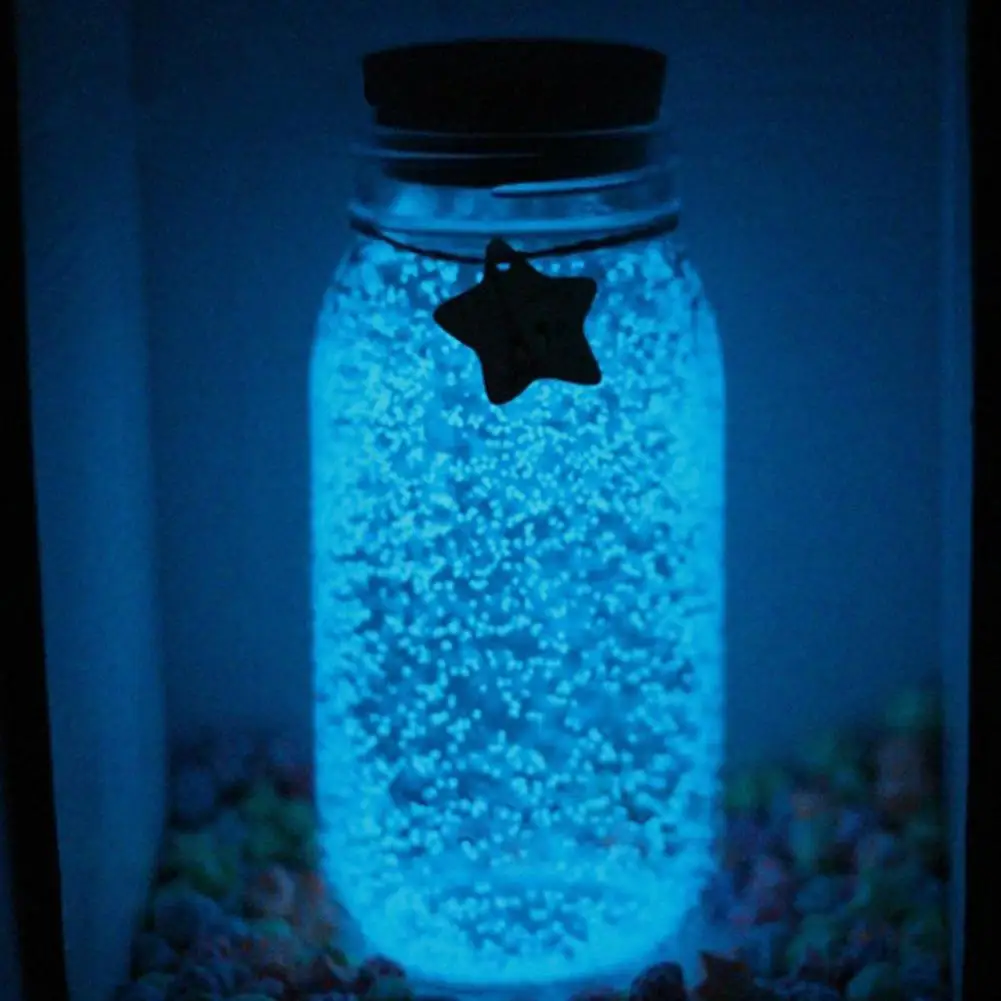 10g sable lumineux lueur dans la partie sombre bricolage étoilé souhaitant bouteille particules fluorescentes jouets pour les décorations de mariage de fête