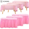 YOMDID Disposable Table Skirt Plastic Party 6 colors 75x430cm Table Cover for Happy Birthday Party Wedding Festival Decoration 1