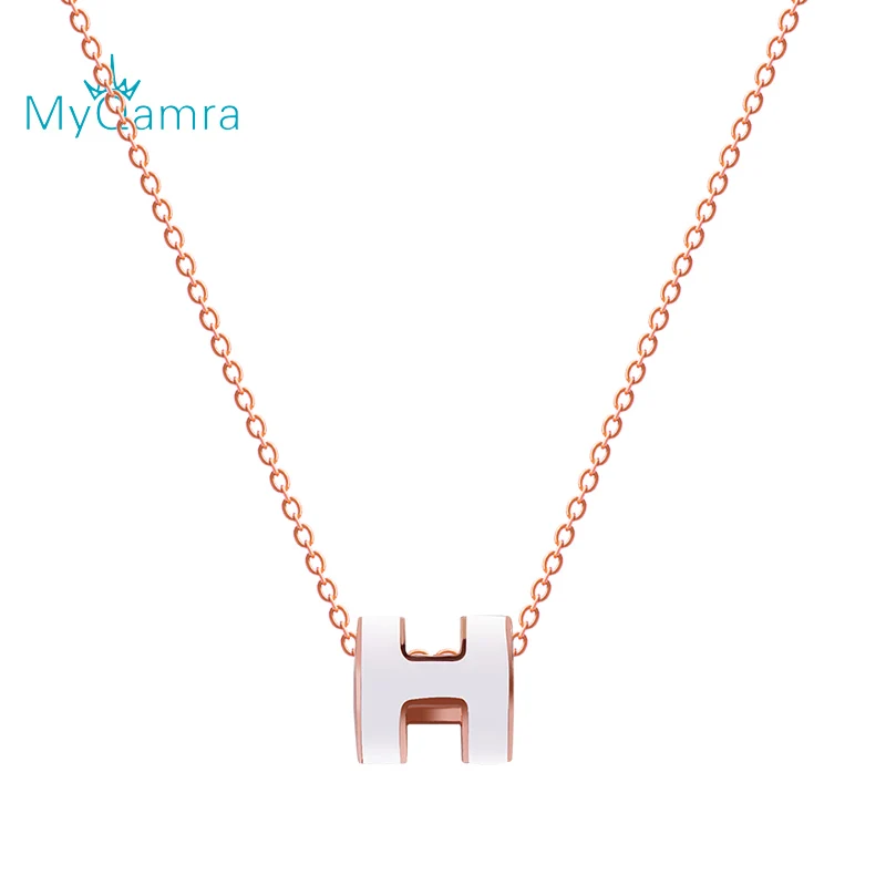 MYQAMRA 925 серебряные ожерелья H буквы-подвески для мужчин женщин девочек унисекс