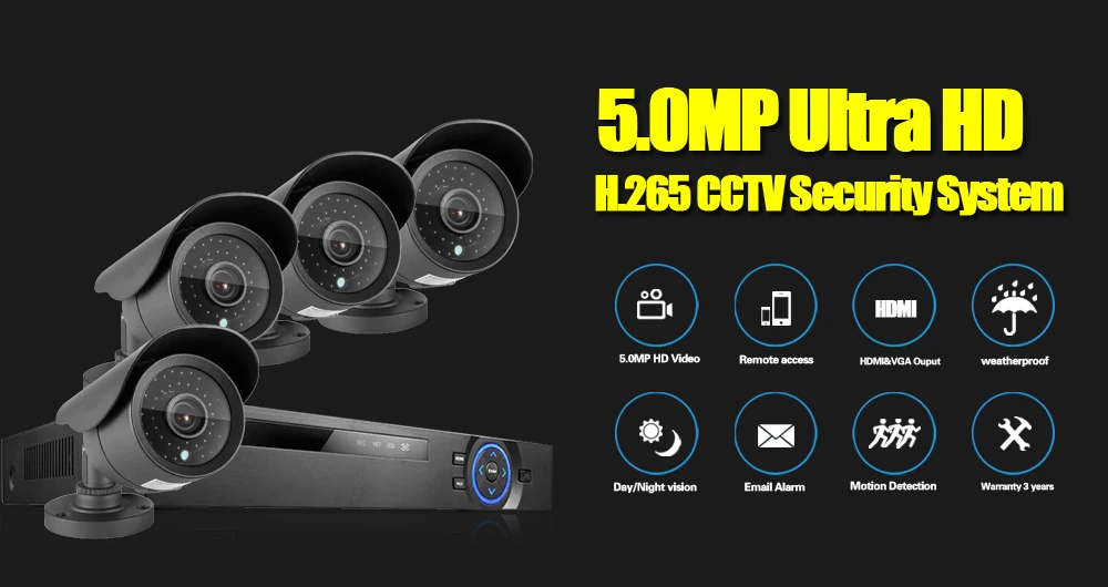 Безопасности Камера Системы 4ch CCTV Системы цифровой видеогеристратор обособленный для безопасности Системы 4CH 2 ТБ 4x5,0 Мп безопасности Камера 5.0mp Камера DIY Наборы