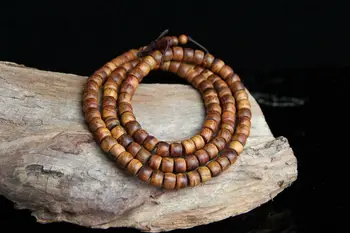 

Tibetan Buddhism 108 Vietnam Yellow Pear Wood Prayer Beads Mala Necklace