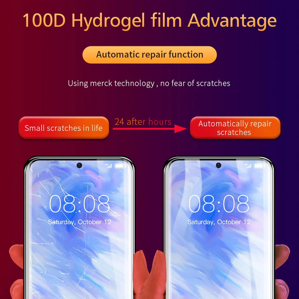 100D Гидрогелевая пленка для Samsung Galaxy S10 S9 S8 Plus Защитная экрана A70 A50 A30 A20 A10 Note 10 Pro не