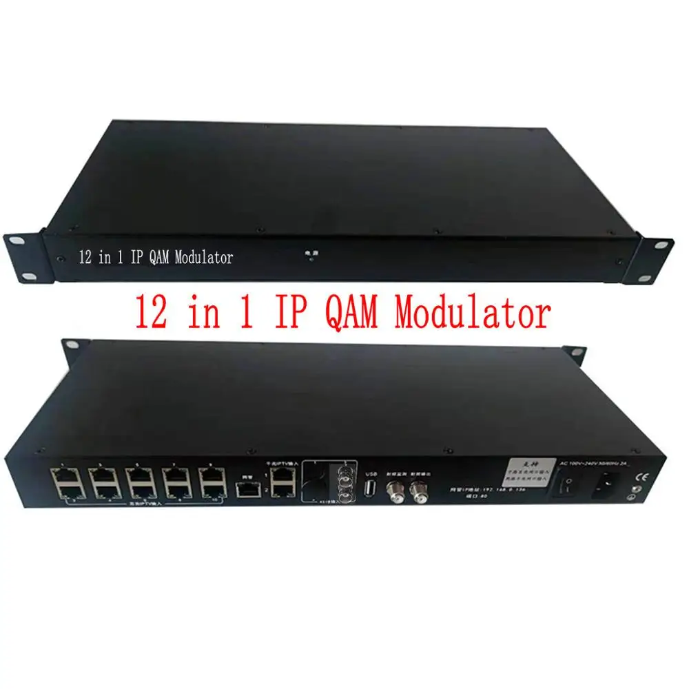 12-канальный IP/ASI qam-модулятор групповой RTP/UDP к RF DVB-C выходной кабель ТВ планшета |