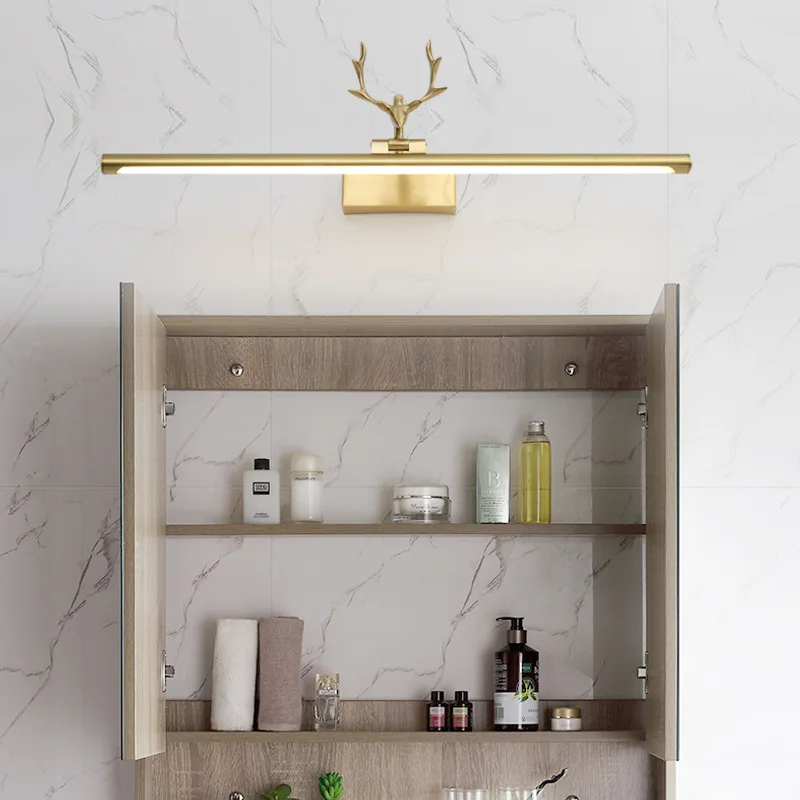 

Minimalist Modern LED Mirror Front Light Bathroom Toilet Makeup Mirror Cabinet Light Waterproof Anti-fog Northern European-Style