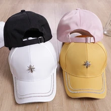 Новая Корейская версия кепки Женская дикая трендовая шляпа от солнца Повседневная Бейсболка звезда с женским бриллиантом