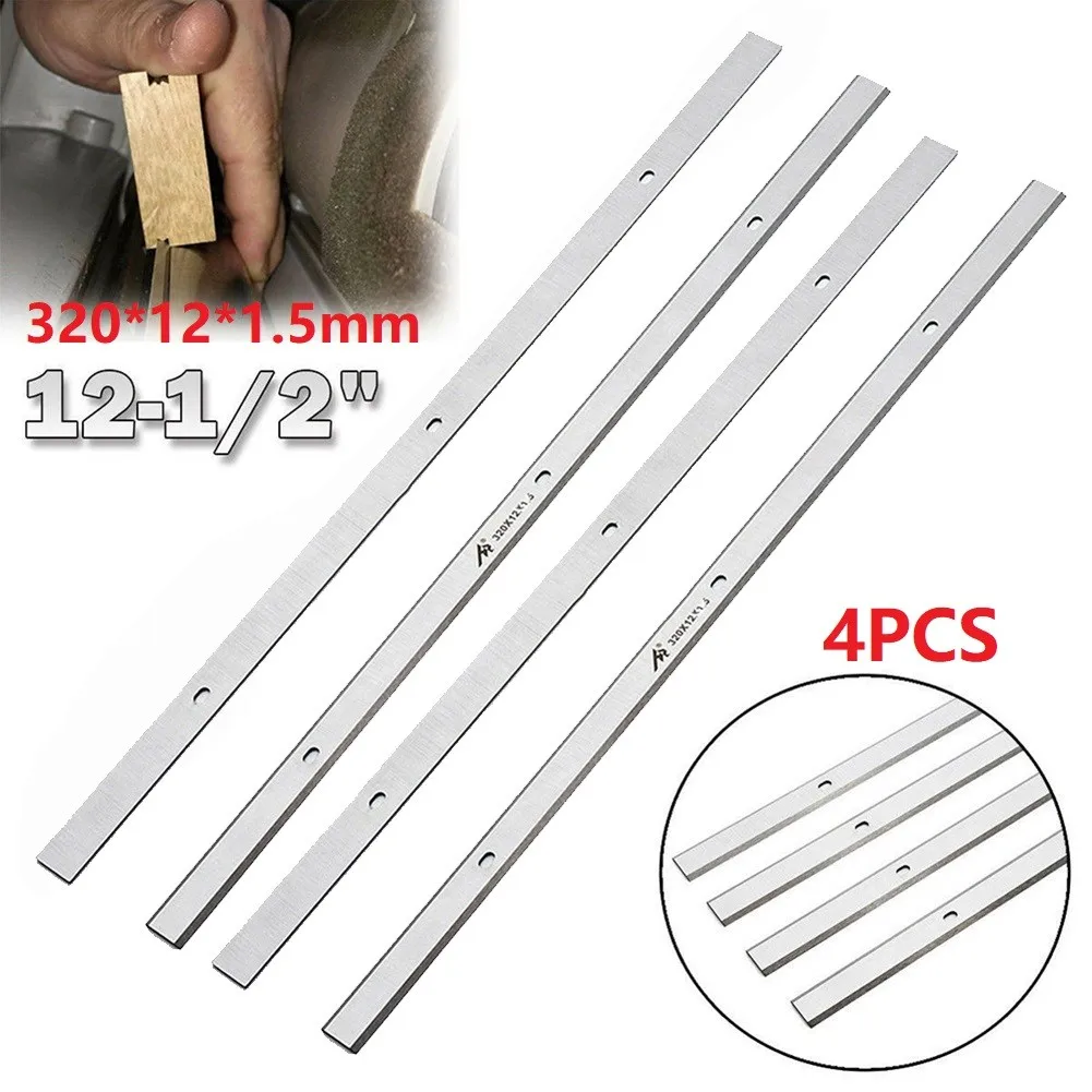 

4pcs Planer Blades Wood Cutting Blade High Speed Steel Planing Blade 12-1/2inch Woodworking Machinery Parts