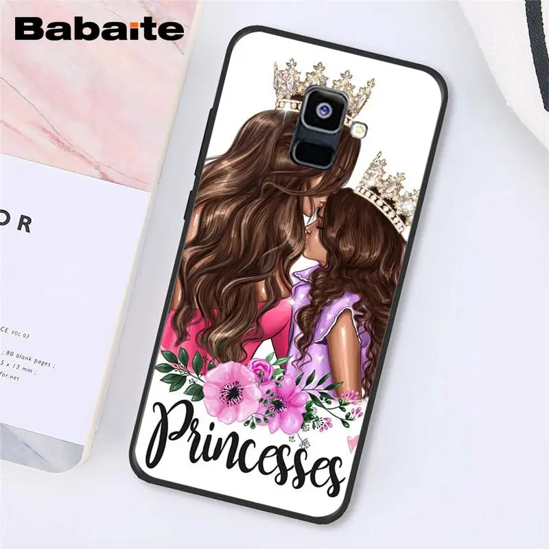 A4 Babaite, модные, черные, коричневые волосы, для мамы, дочки, сына, папы, PhoneCase для samsung A7, A50, A70, A8, A3, A6, A8 Plus, A9 - Цвет: A4