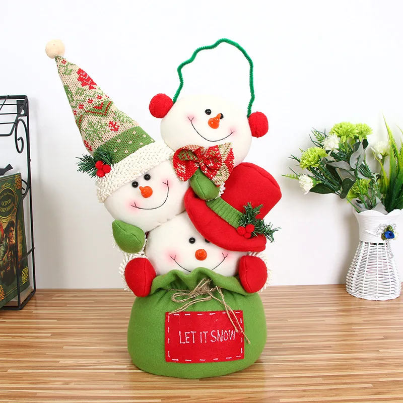 

New Style Christmas Doll Knit Lucky Bag Toy Old Man Snowman Christmas Ornaments Decoration