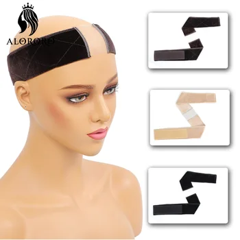 

Alororo 10Pcs/Set Lace Wig Grip Hand Made Non-Slip Professional Wig Grip Band With Velvet Adjustable Velcro