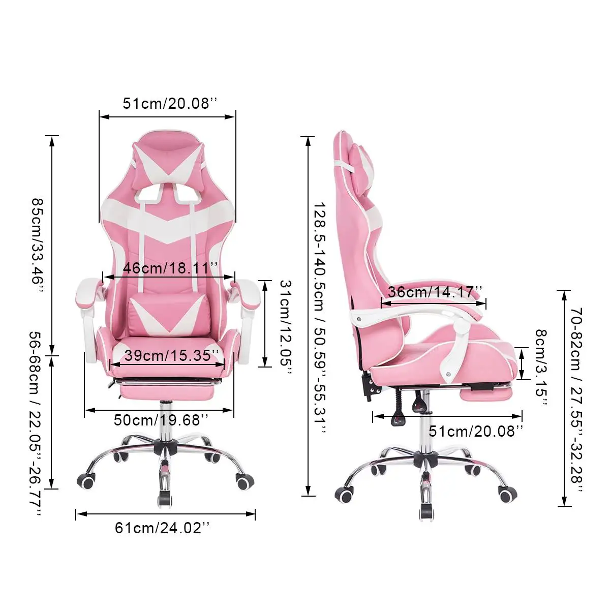 Gaming Chairs  Office Chair 150 Degree Reclining Computer Chair Comfortable Executive Computer Seating Racer Recliner PU Leather