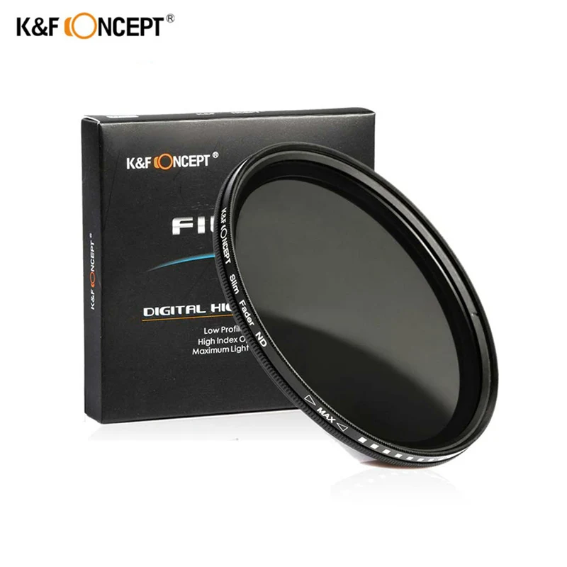 K & F CONCEPT 37 82 мм 52 58 62 67 72 77 Тонкий Фейдер с регулируемой переменной ND линзой ND2 до ND400