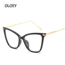 Кошачий глаз женские очки оправа винтажная большая металлическая оправа брендовые дизайнерские оптические розовые прозрачные очки модные очки