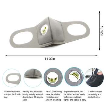 

1pcs Sponge Face Cover With Breathing Valve For Men Women Anti-Pollution Anti-pollution