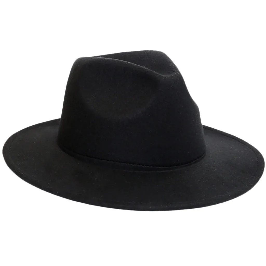 Мужская женская шляпа-федора, имитация шерсти, зимние женские фетровые шапки, мужская мода, черный топ, джазовая шляпа, фетровая шляпа, Sombrero Mujer