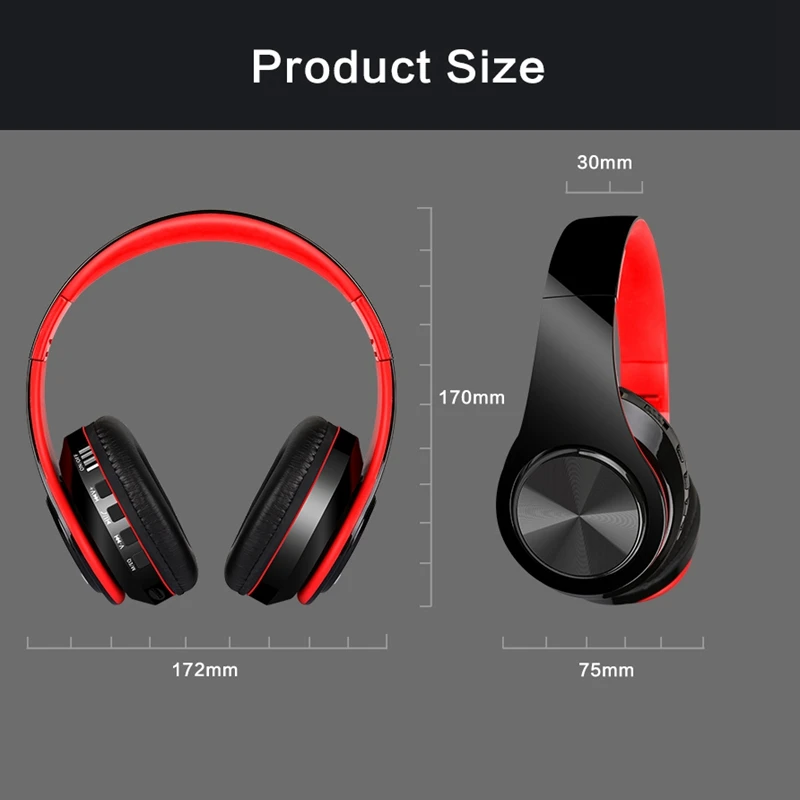 B3 Bluetooth Headset Hi Fi Stereo Wireless Card Foldable Bluetooth Headset with Wire Mode Built In Micro phone