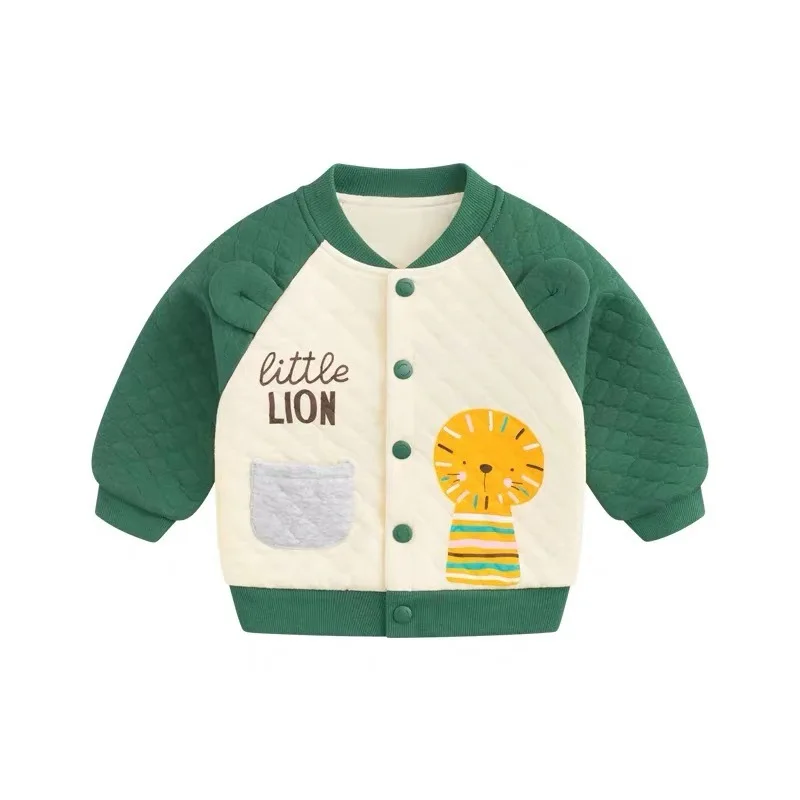 

Boys' Baseball Jacket Coat Kids' Jacket Baby Autumn And Winter Warm Quilted Outdoor Infant Western Style Korean-style out Clothe